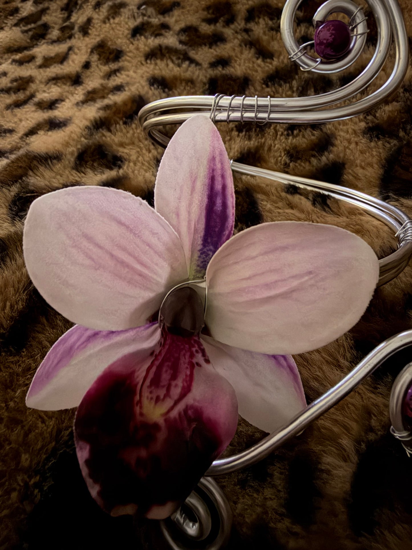 Y2K Handmade Orchideen Armcuff 2000er Style