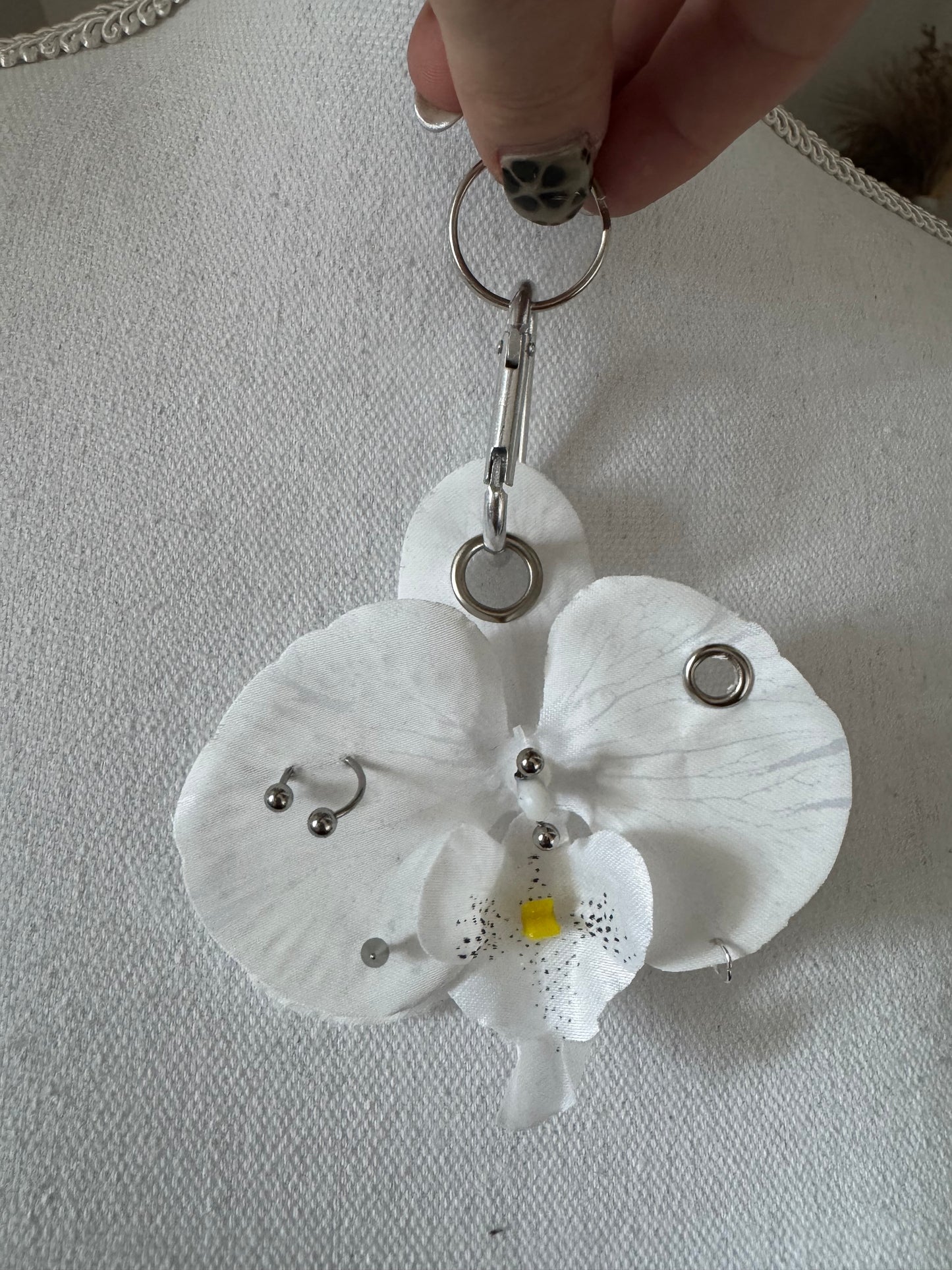 Y2K Handmade Nieten Piercing Orchideen Key Chains