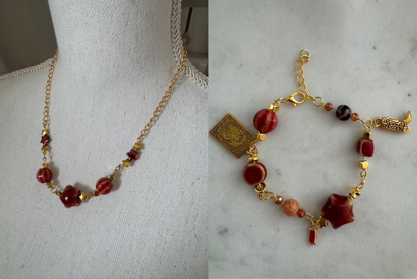 Bracelet & Necklace Set Vintage Style