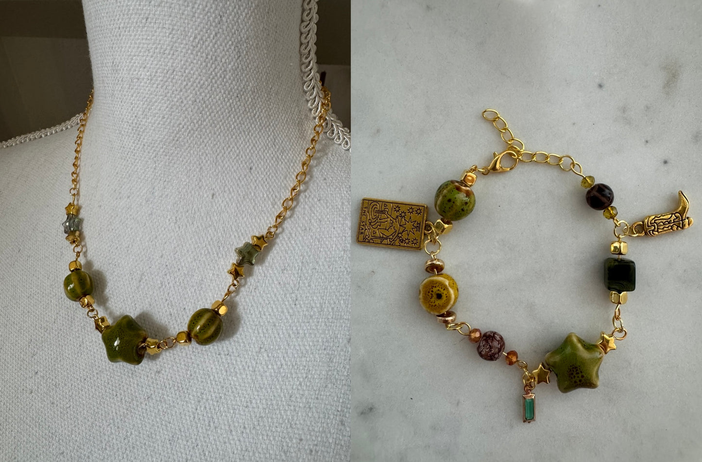 Bracelet & Necklace Set Vintage Style