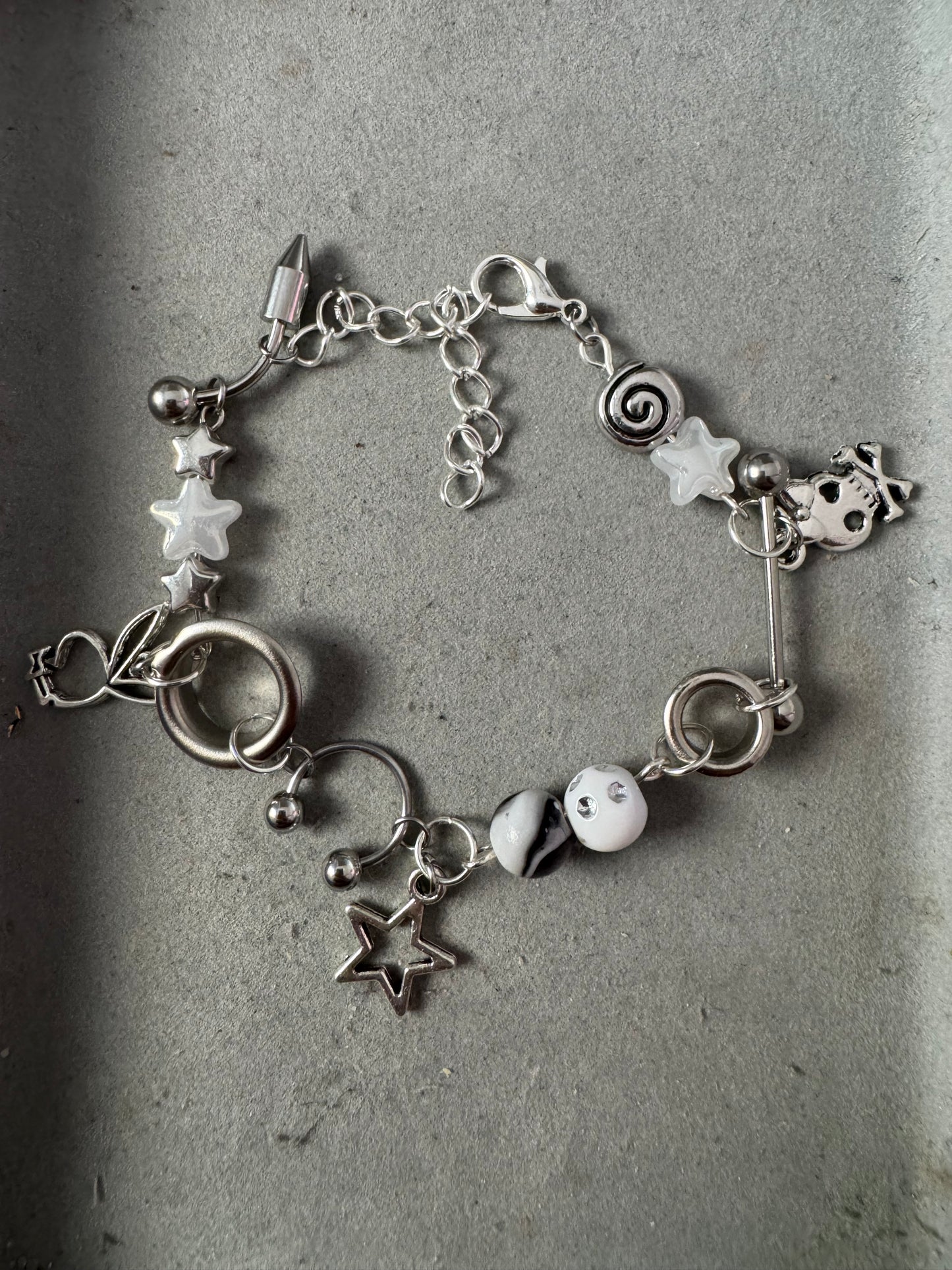 Y2K Nieten Piercing Charm Bracelet 2000er Style