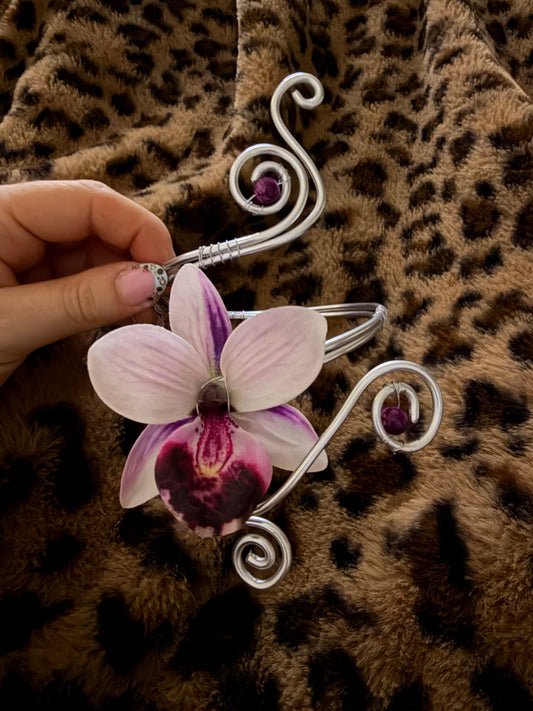 Y2K Handmade Orchideen Armcuff 2000er Style