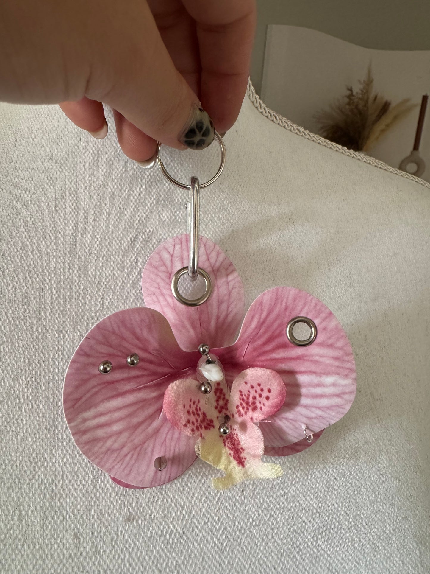 Y2K Handmade Nieten Piercing Orchideen Key Chains